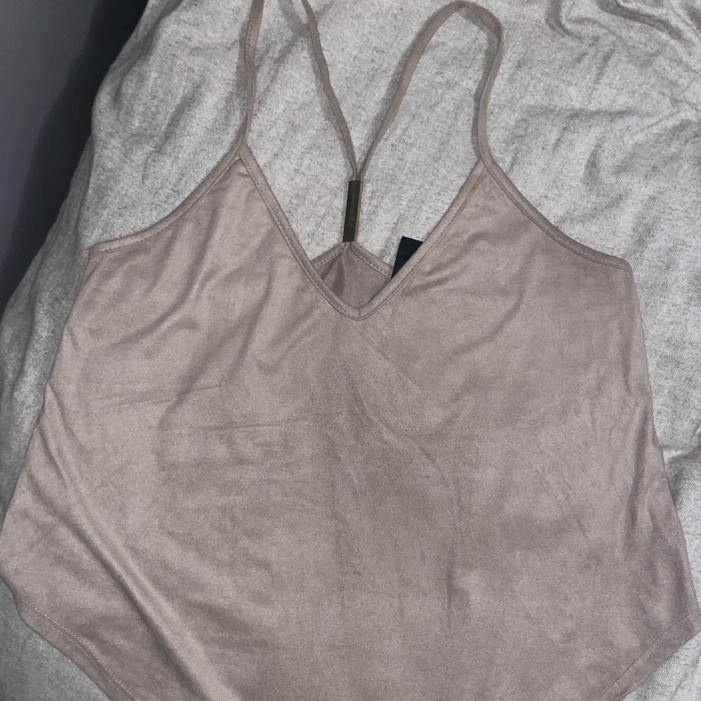 Beige top with gold hardware
